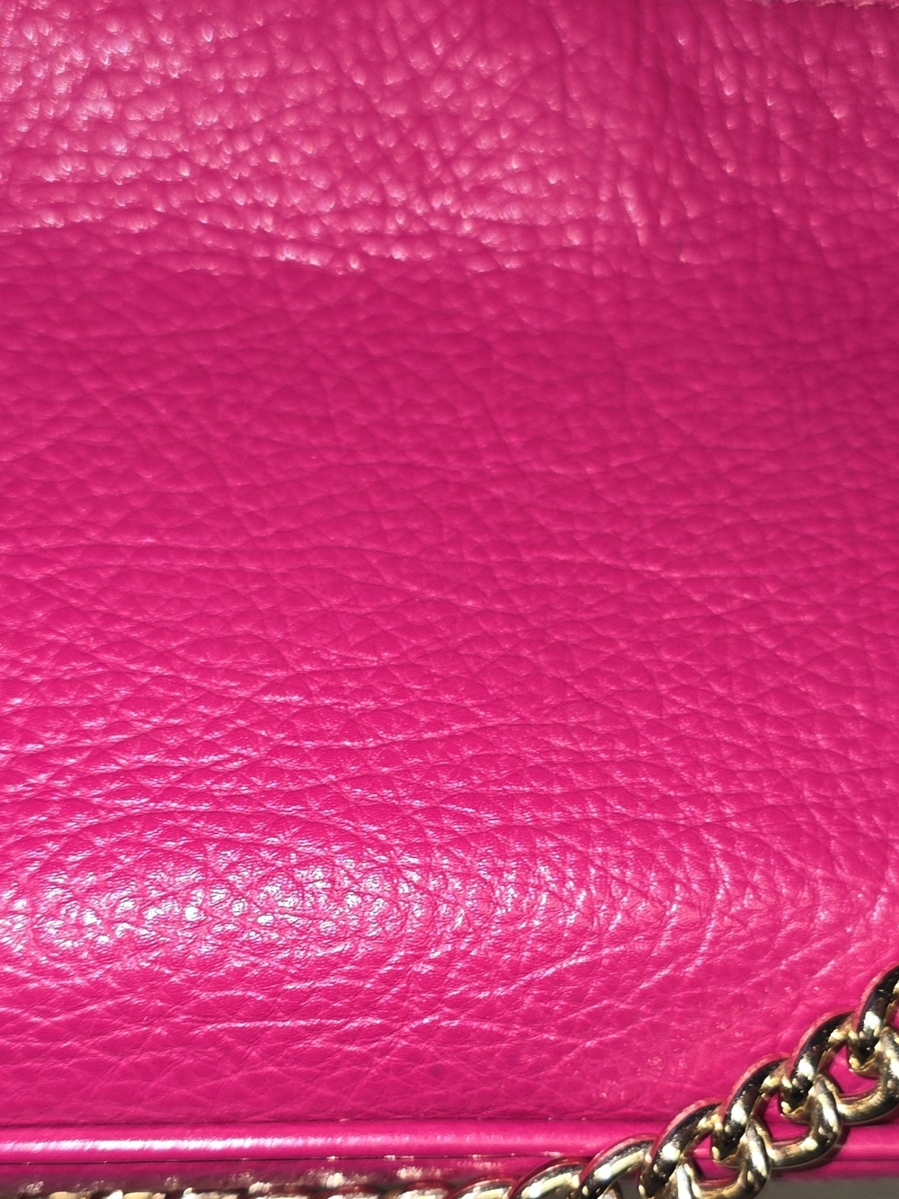 Coach Pink Fuchsia Pebbled Leather Mini Shoulder Bag Gold Chain F53340 - Picture 5 of 16